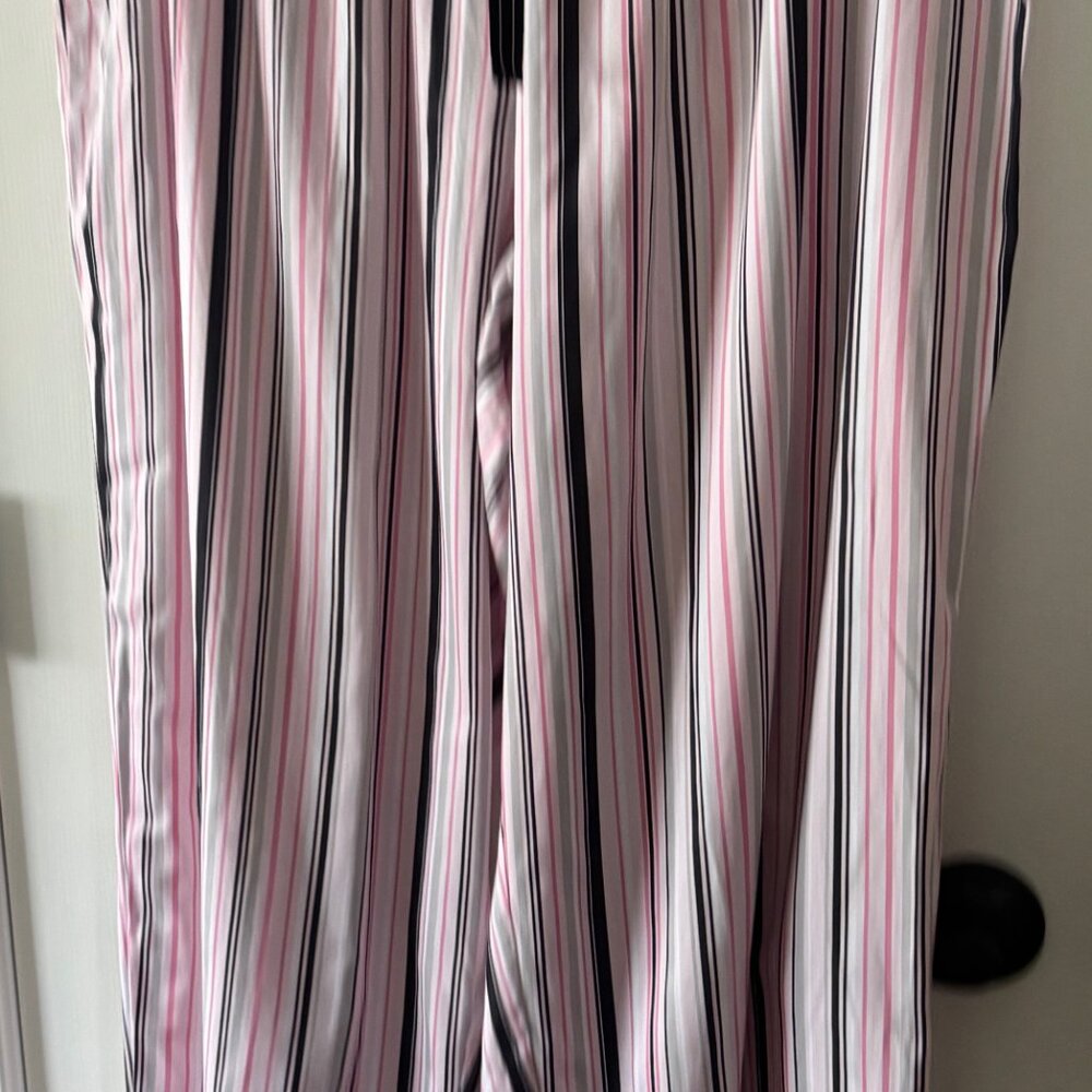 Charter Club Womens Intimates Sleepwear Black Top Pink Black Striped Pants 2X - Picture 12 of 15